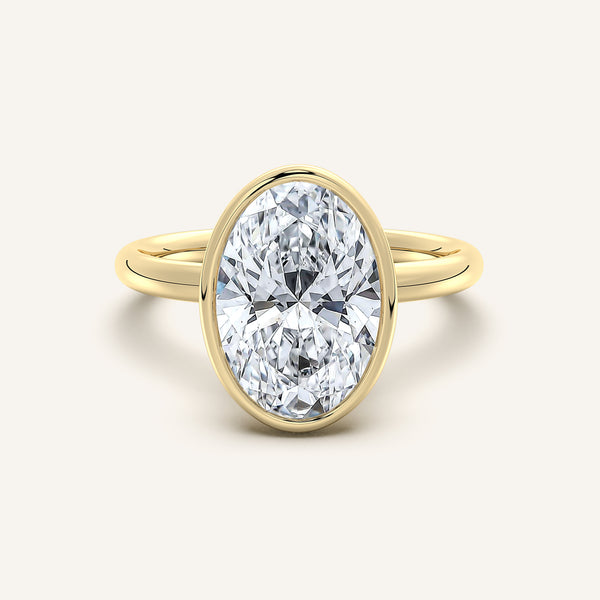 Bezel Set Engagement Ring | 14k Yellow Gold