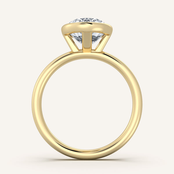 Bezel Set Engagement Ring | 14k Yellow Gold