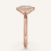 Image for Cushion Cut Bezel Set Engagement Ring | 14k Rose Gold