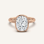 Image for Cushion Cut Bezel Set Engagement Ring | 14k Rose Gold