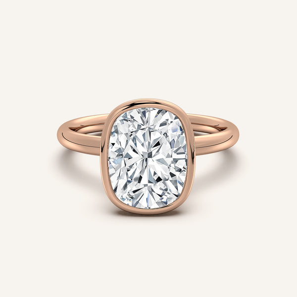 Bezel Set Engagement Ring | 18k Rose Gold