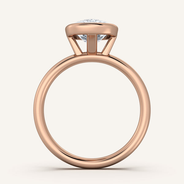 Bezel Set Engagement Ring | 18k Rose Gold