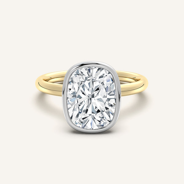 Bezel Set Engagement Ring| 14k Two Tone
