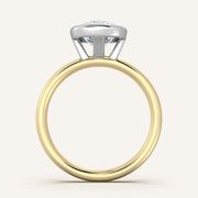 Image for Cushion Cut Bezel Set Engagement Ring | 14k Two Tone