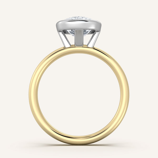 Bezel Set Engagement Ring| 14k Two Tone