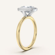 Image for Cushion Cut Bezel Set Engagement Ring | 18k Two Tone