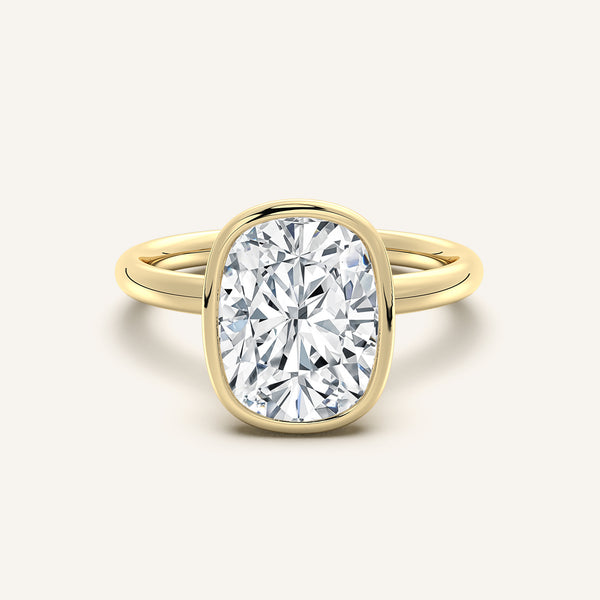 Bezel Set Engagement Ring | 18k Yellow Gold