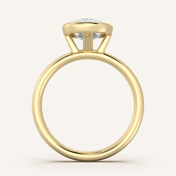 Bezel Set Engagement Ring | 18k Yellow Gold