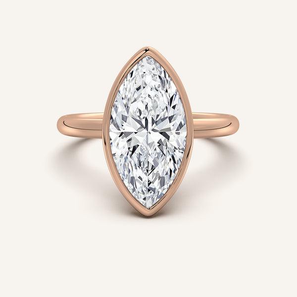 Bezel Set Engagement Ring | 14k Rose Gold