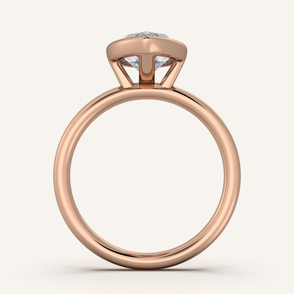 Bezel Set Engagement Ring | 14k Rose Gold