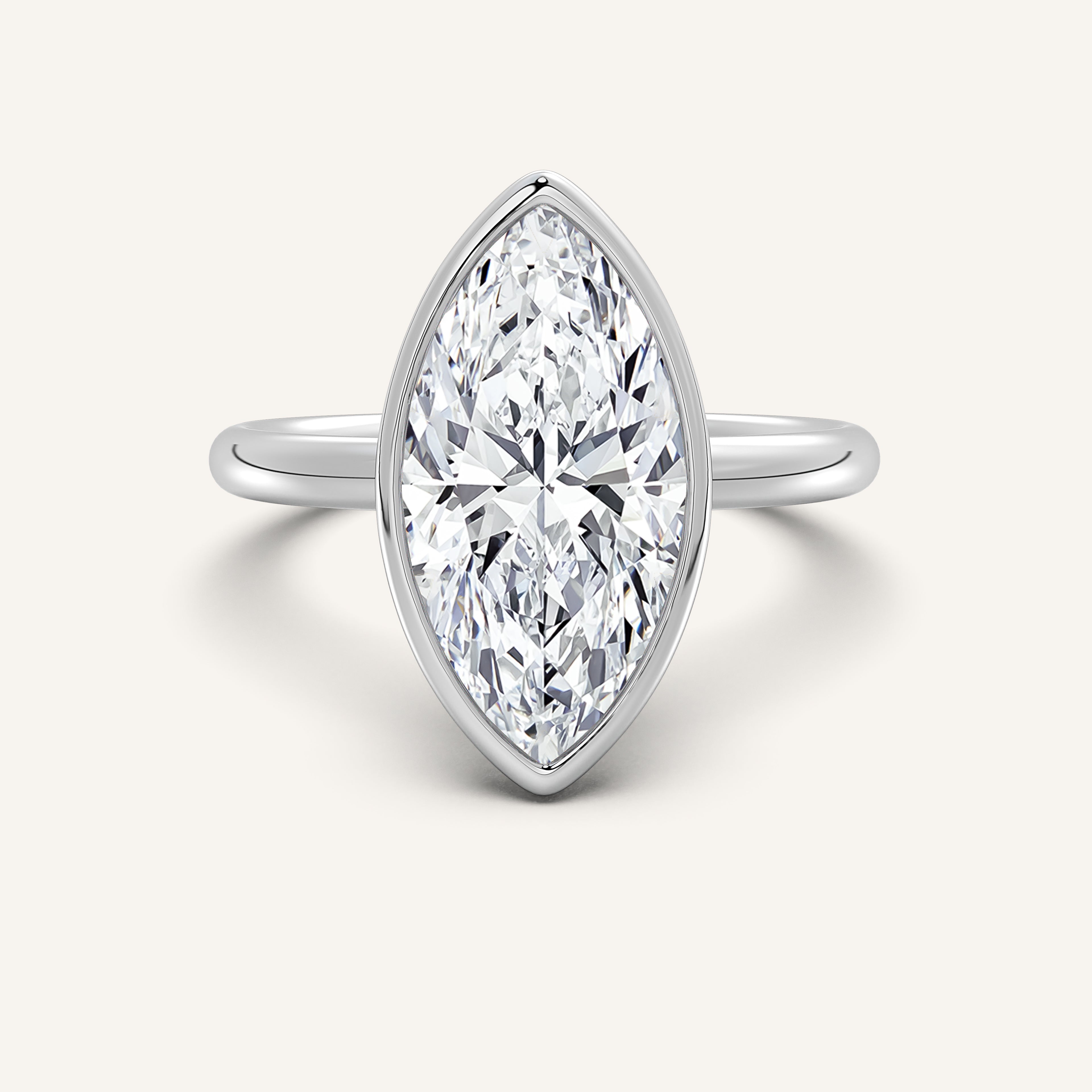 Image for Bezel Set Engagement Ring | 14k White Gold