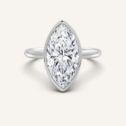 Image for Marquise Bezel Set Engagement Ring | Platinum