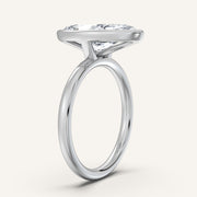 Image for Marquise Bezel Set Engagement Ring | 14k White Gold