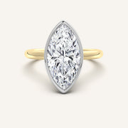 Image for Marquise Bezel Set Engagement Ring | 18k Two Tone
