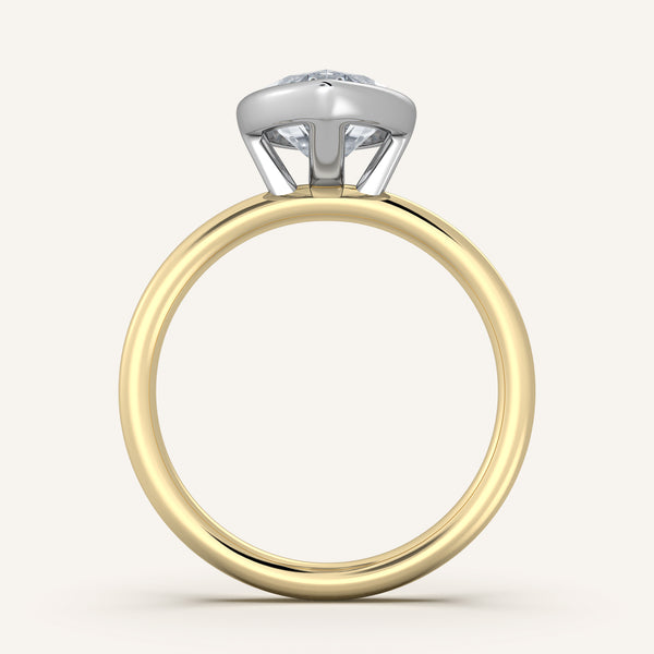 Bezel Set Engagement Ring | 14k Two Tone