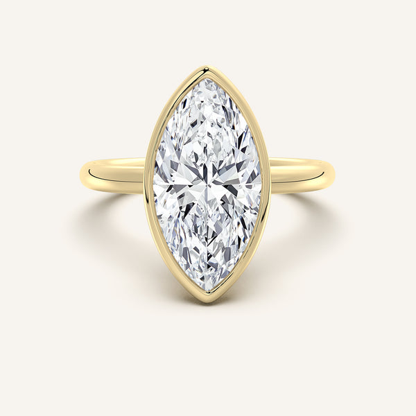 Bezel Set Engagement Ring | 18k Yellow Gold