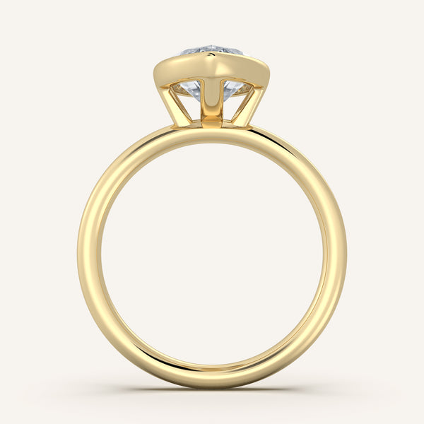 Bezel Set Engagement Ring | 14k Yellow Gold