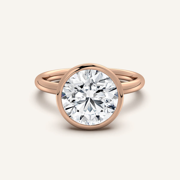 Bezel Set Engagement Ring | 14k Rose Gold