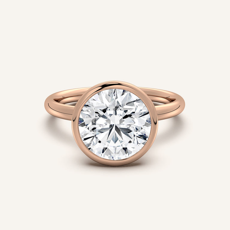Image for Bezel Set Round Engagement Ring | 14k Rose Gold