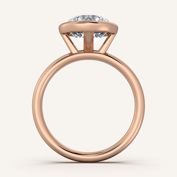 Bezel Set Engagement Ring | 14k Rose Gold
