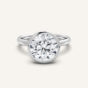 Image for Round Bezel Set Engagement Ring | 18k White Gold