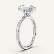 Image for Round Bezel Set Engagement Ring | 18k White Gold