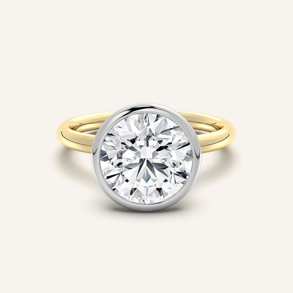 Bezel Set Engagement Ring | 14k Two Tone