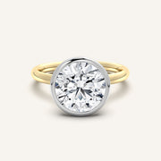 Image for Round Bezel Set Engagement Ring | 18k Two Tone