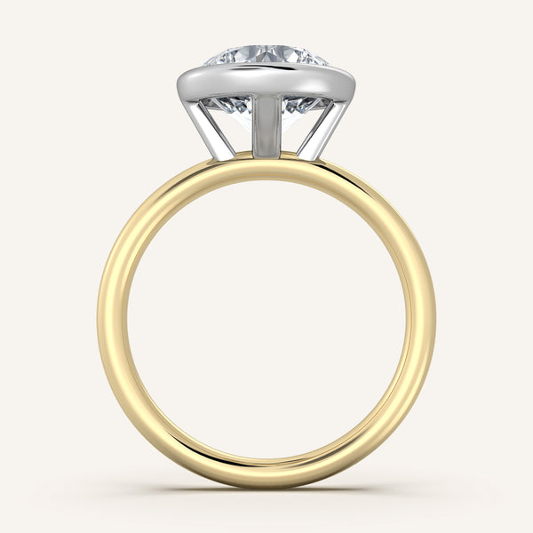 Bezel Set Engagement Ring | 14k Two Tone