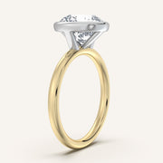 Image for Round Bezel Set Engagement Ring | 14k Two Tone