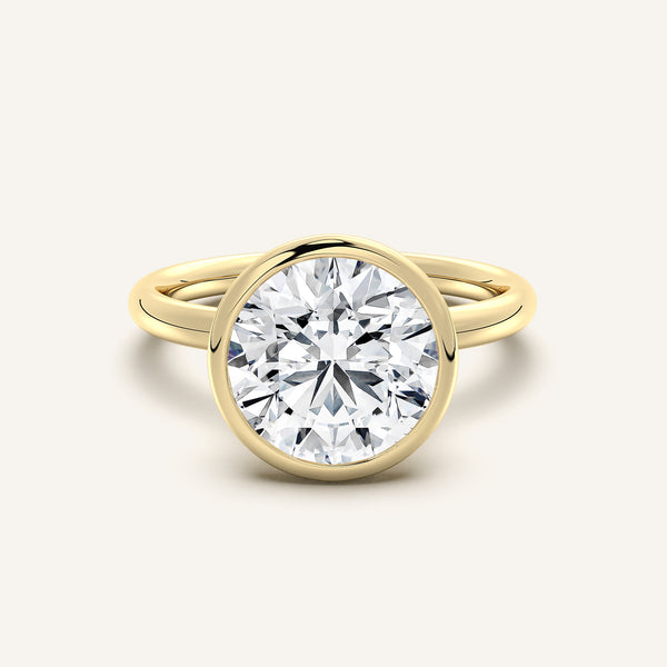 Bezel Set Engagement Ring | 18k Yellow Gold