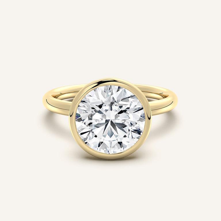 Image for Bezel Set Round Engagement Ring | 18k Yellow Gold