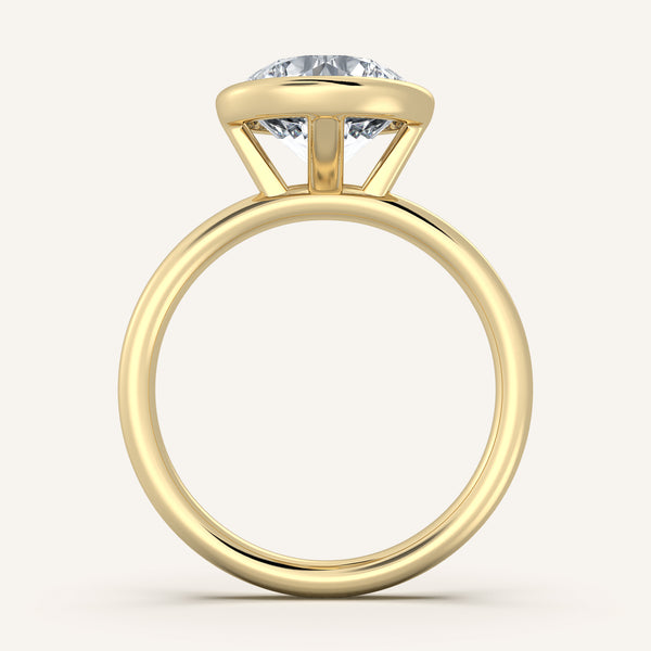 Bezel Set Engagement Ring | 14k Yellow Gold