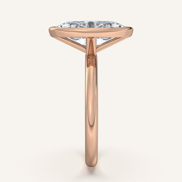 Moval Bezel Set Engagement Ring | 14k Rose Gold