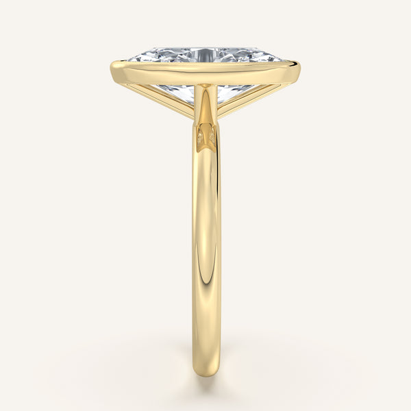 Moval Bezel Set Engagement Ring | 14k Yellow Gold