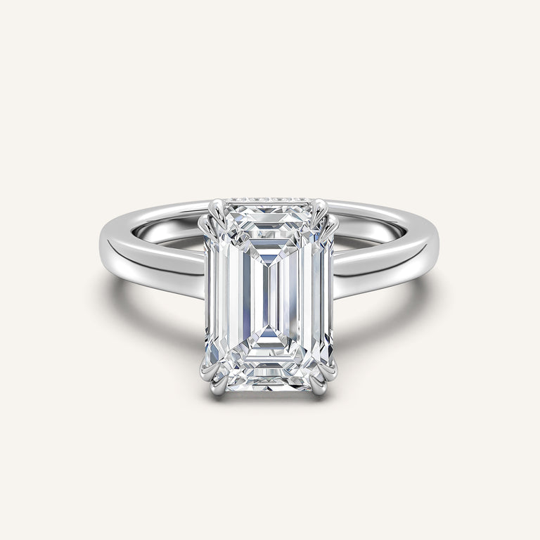 Image for Double Claw Hidden Halo Engagement Ring | 14k White Gold