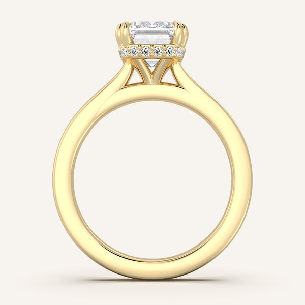 Emerald Double Claw Engagement Ring | 14k Yellow Gold