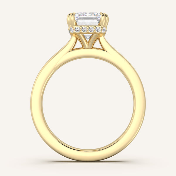 Double Claw Hidden Halo | 14k Yellow Gold