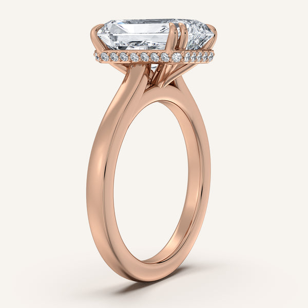 Radiant Double Claw Engagement Ring | 18k Rose Gold