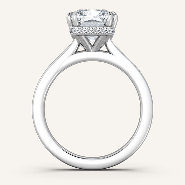 Double Claw Hidden Halo | 14k White Gold