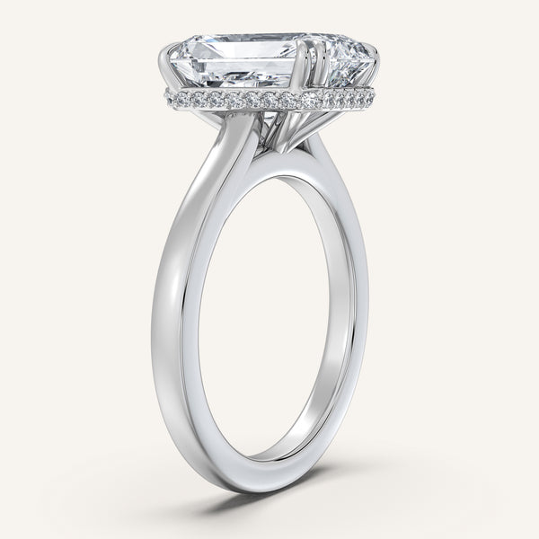 Radiant Double Claw Engagement Ring | 14k White Gold
