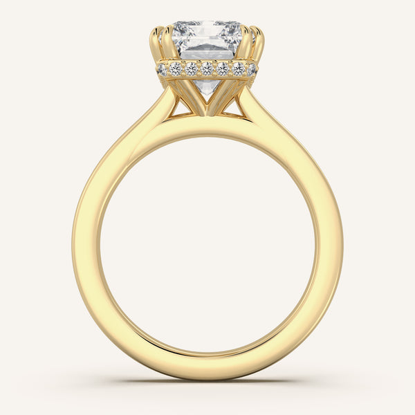 Double Claw Hidden Halo | 14k Yellow Gold