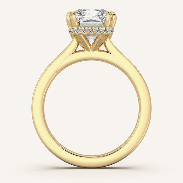 Radiant Double Claw Engagement Ring | 18k Yellow Gold