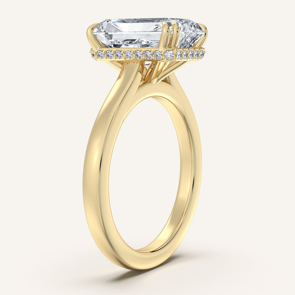Radiant Double Claw Engagement Ring | 14k Yellow Gold