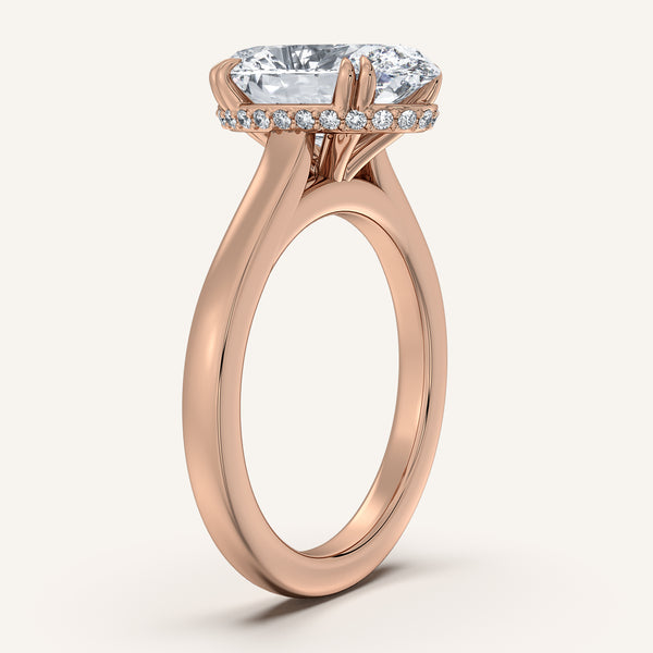 Oval Double Claw Engagement Ring | 18k Rose Gold