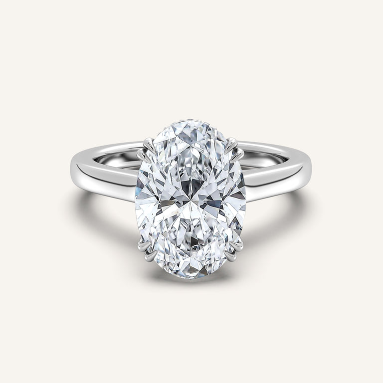 Image for Double Claw Hidden Halo Engagement Ring | 18k White Gold
