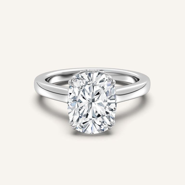 Image for Double Claw Hidden Halo Engagement Ring | Platinum