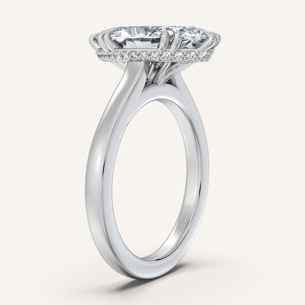 Marquise Double Claw Engagement Ring | 14k White Gold