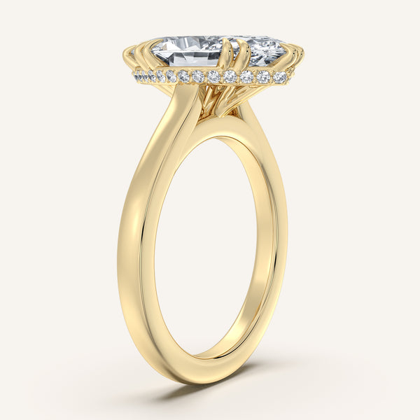 Marquise Double Claw Engagement Ring | 14k Yellow Gold