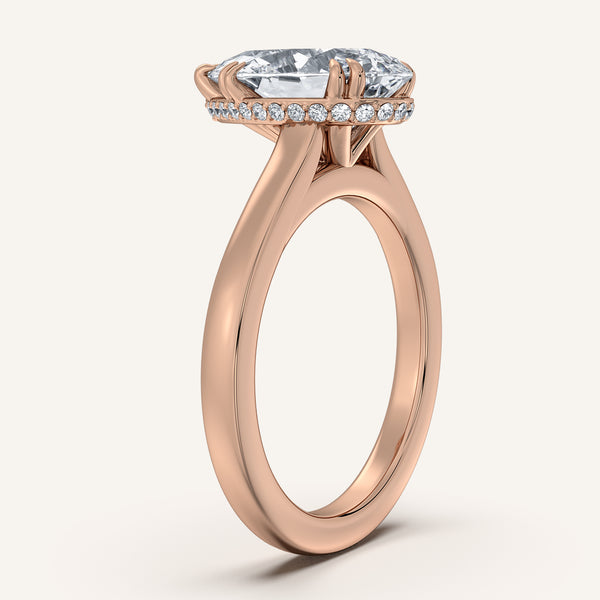 Pear Shape Double Claw Engagement Ring | 18k Rose Gold